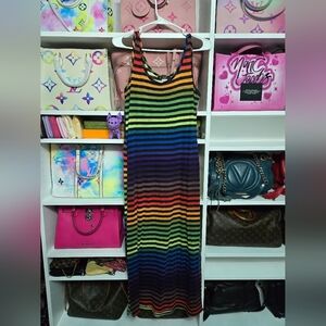 Multicolor Striped Sleeveless Dress